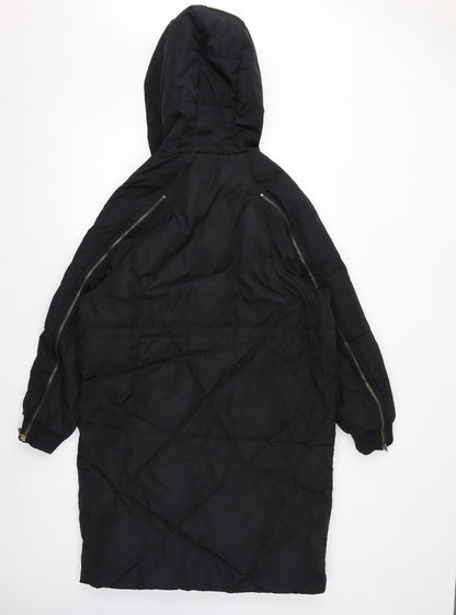 La Babité Womens Black Quilted Coat Size S Zip