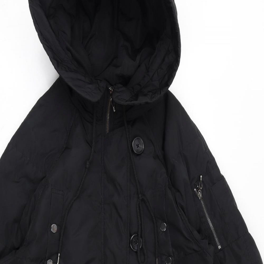 La Babité Womens Black Quilted Coat Size S Zip