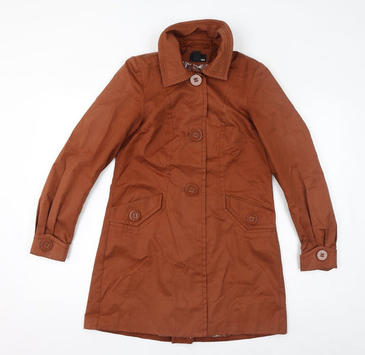 Womens UK Size 6 H&M Brown Overcoat