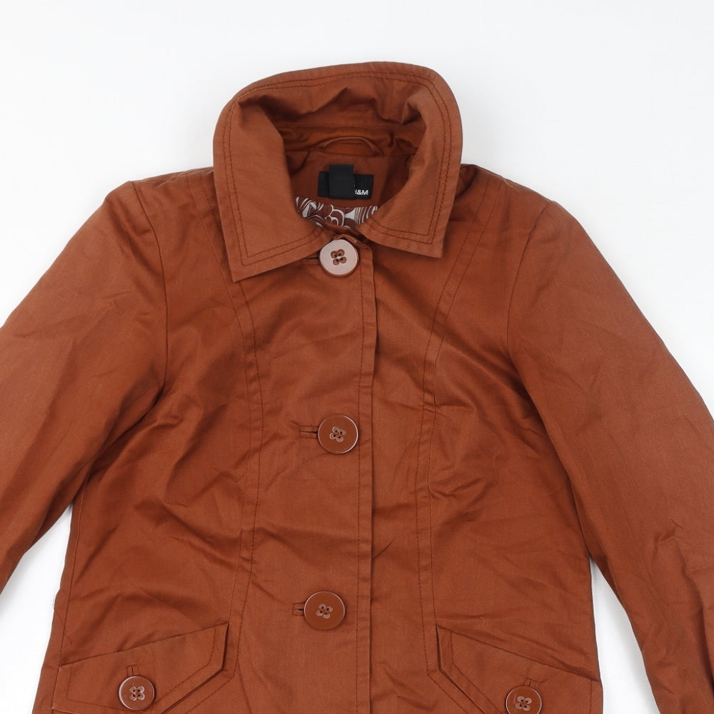Womens UK Size 6 H&M Brown Overcoat