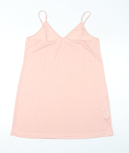 ASOS Womens Pink Polyester Slip Dress Size 18 V-Neck Pullover
