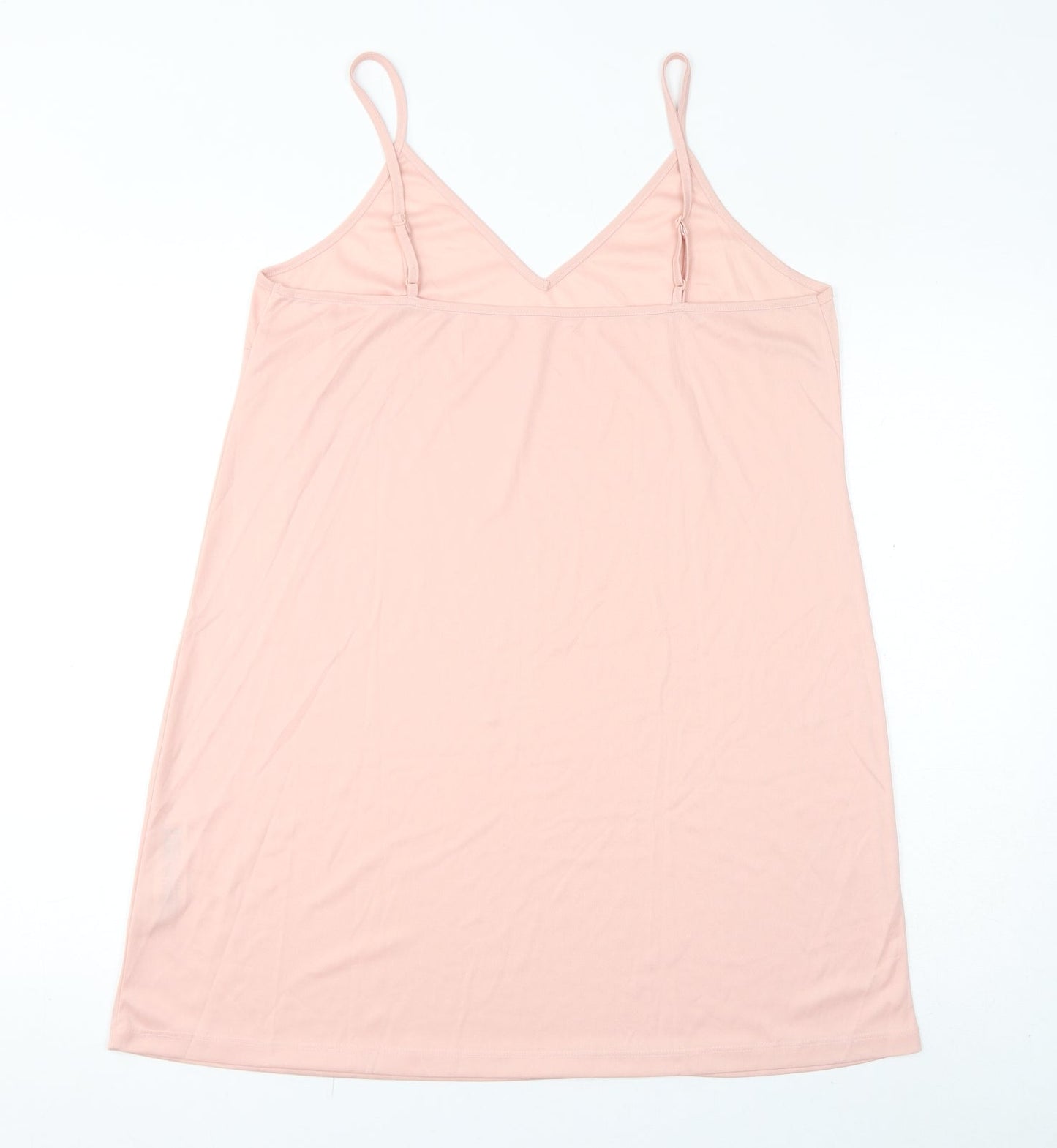 ASOS Womens Pink Polyester Slip Dress Size 18 V-Neck Pullover