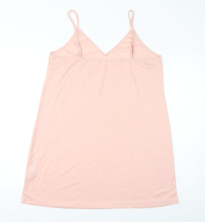 ASOS Womens Pink Polyester Slip Dress Size 18 V-Neck Pullover