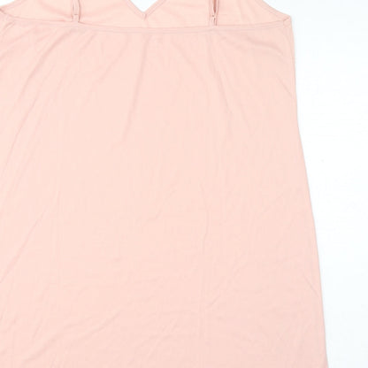 ASOS Womens Pink Polyester Slip Dress Size 18 V-Neck Pullover