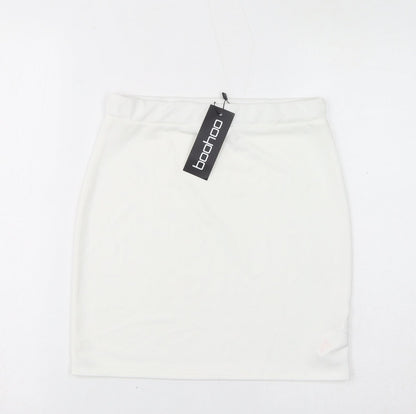 Boohoo Womens White Polyester Bandage Skirt Size 10