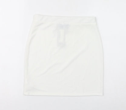 Boohoo Womens White Polyester Bandage Skirt Size 10