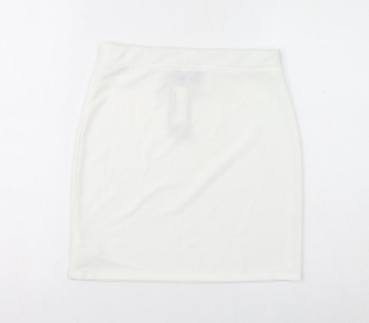 Boohoo Womens White Polyester Bandage Skirt Size 10