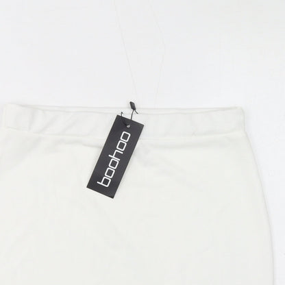 Boohoo Womens White Polyester Bandage Skirt Size 10
