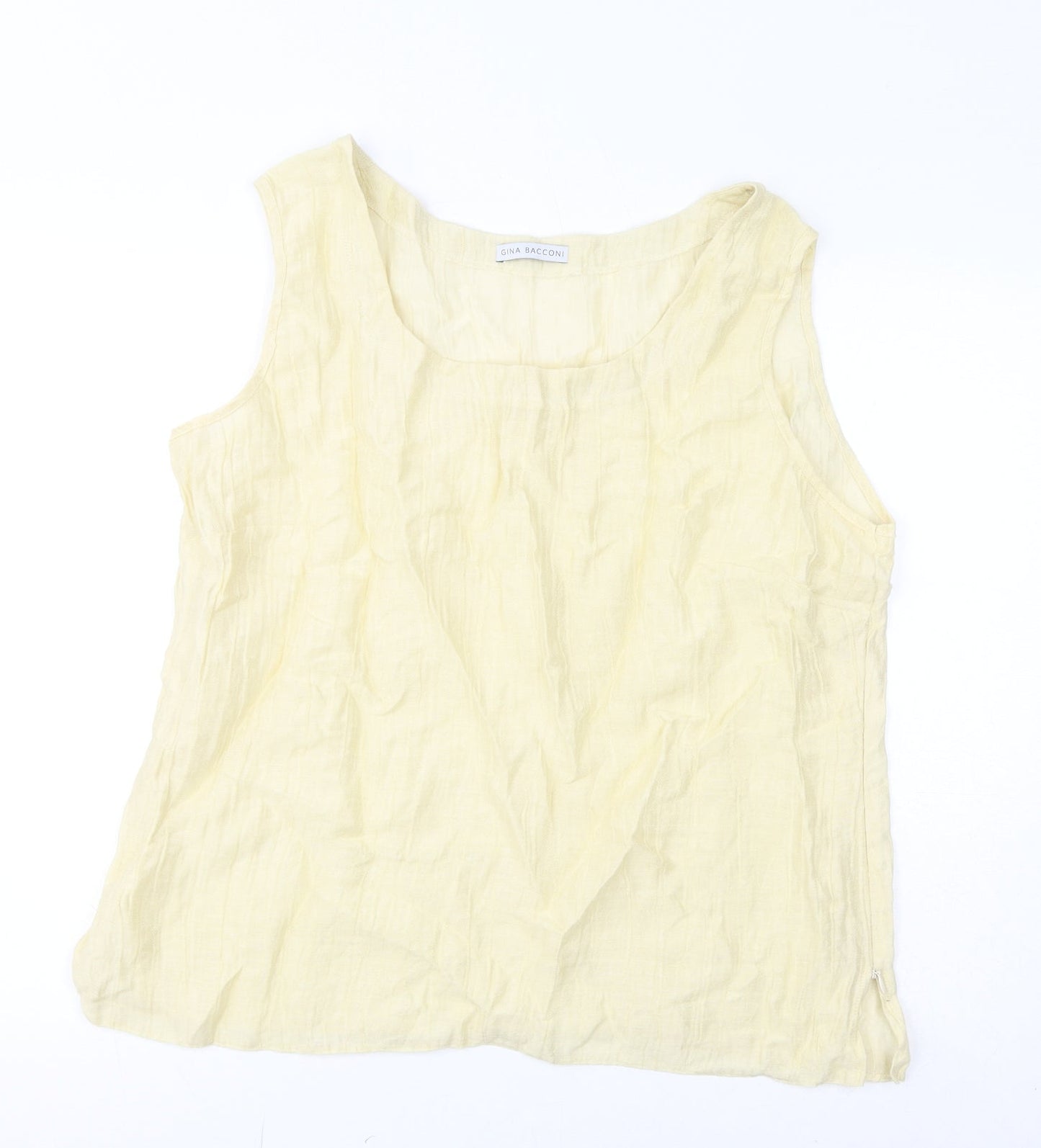 Womens UK Size 22 Gina Bacconi Yellow Basic Tank