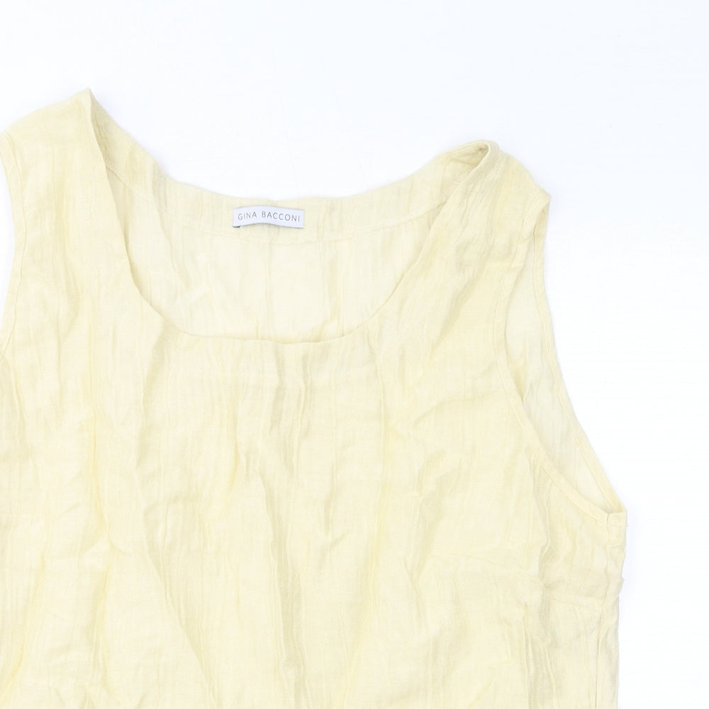 Womens UK Size 22 Gina Bacconi Yellow Basic Tank