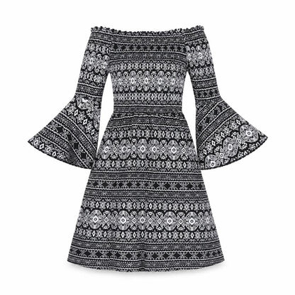 Cameo Rose Womens Black Geometric Polyester Fit & Flare Size 8 Off the Shoulder Pullover