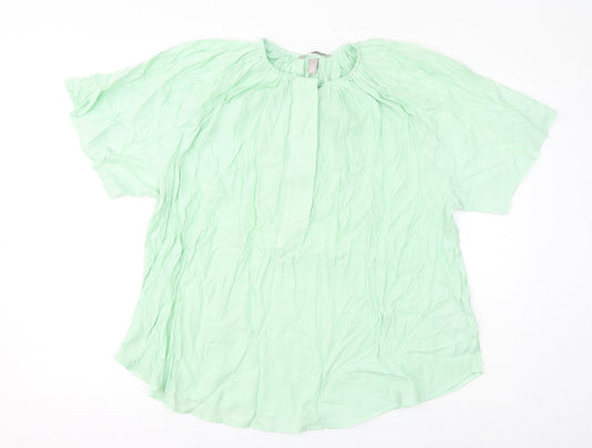 Womens UK Size XL H&M Green Basic T-Shirt
