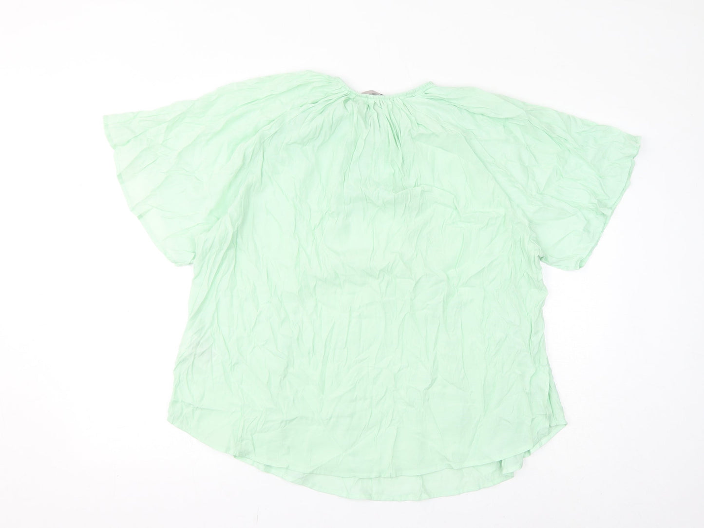 Womens UK Size XL H&M Green Basic T-Shirt