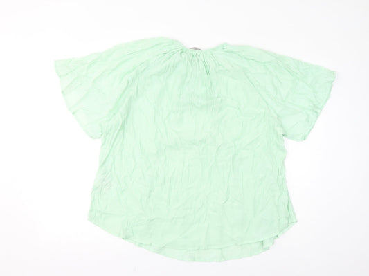 Womens UK Size XL H&M Green Basic T-Shirt