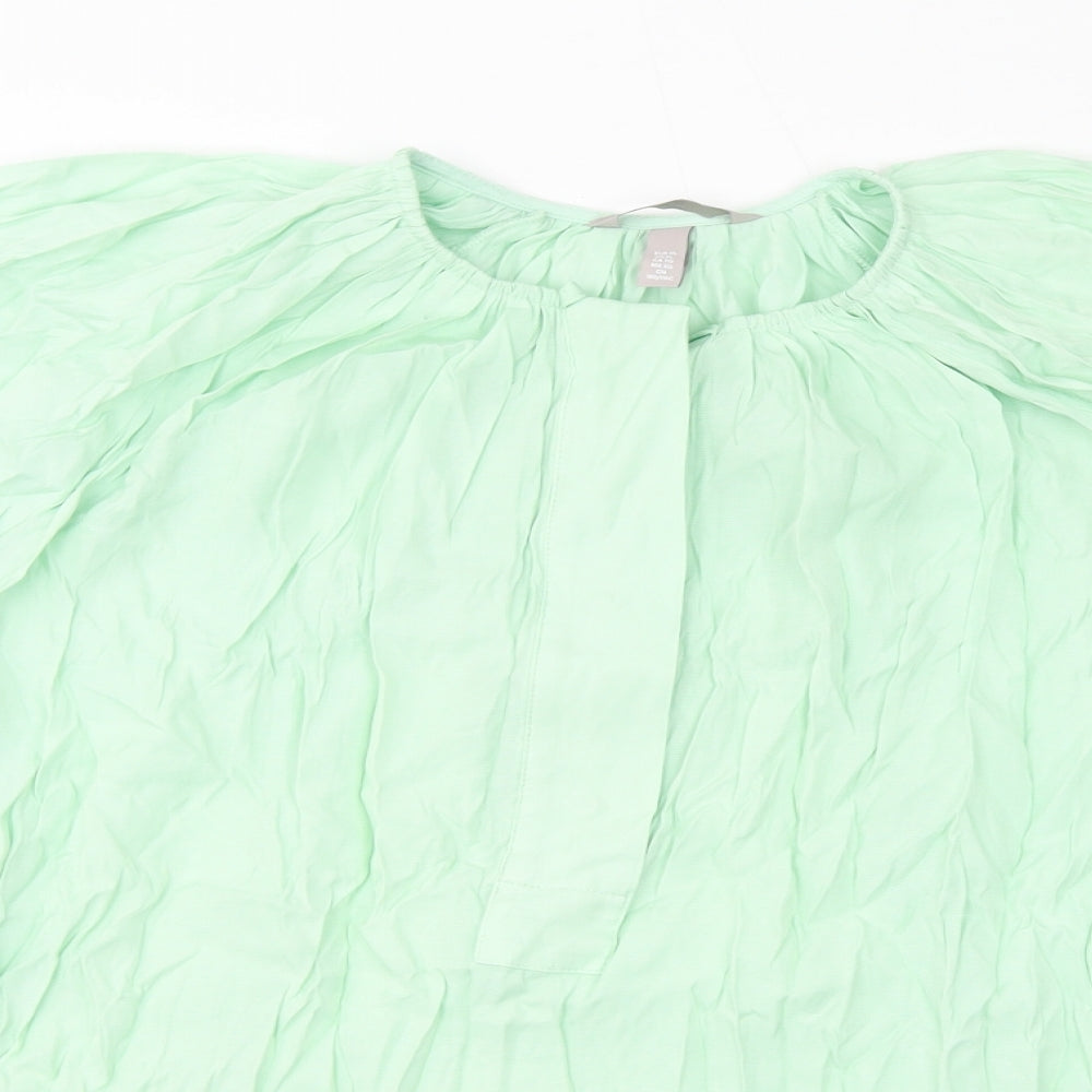 Womens UK Size XL H&M Green Basic T-Shirt