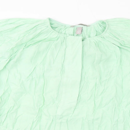 Womens UK Size XL H&M Green Basic T-Shirt