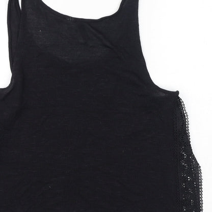 Divided by H&M Womens Black Polyester Basic Tank Size S Scoop Neck - Broderie Anglaise