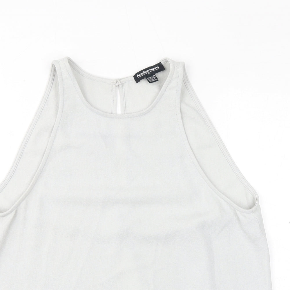 Womens UK Size XS American Apparel Grey Basic Tank