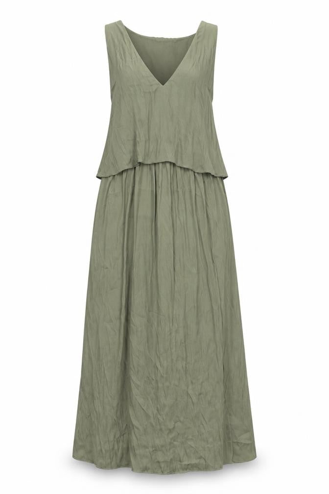 H&M Womens Green Polyester Maxi Size 10 V-Neck Pullover