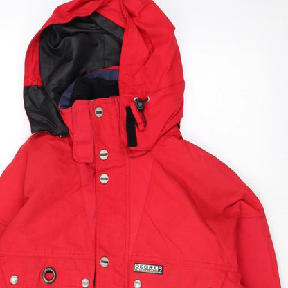 Mens UK Size S Degree 7 Red Rain Coat