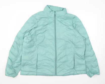 Womens UK Size 20 Marks and Spencer Blue Quilted Coat