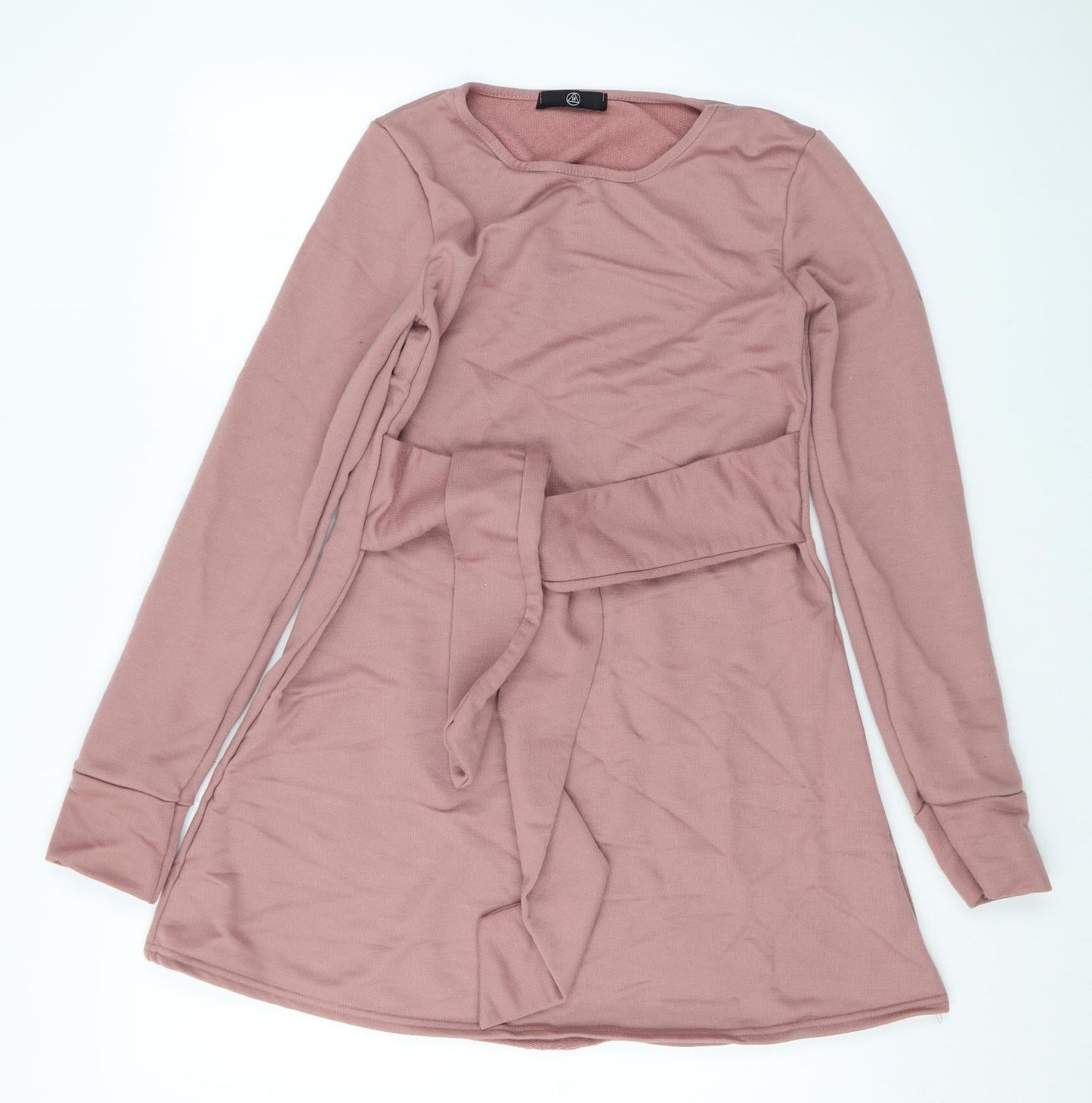 Missguided Womens Pink Polyester Jumper Dress Size 8 Round Neck Pullover