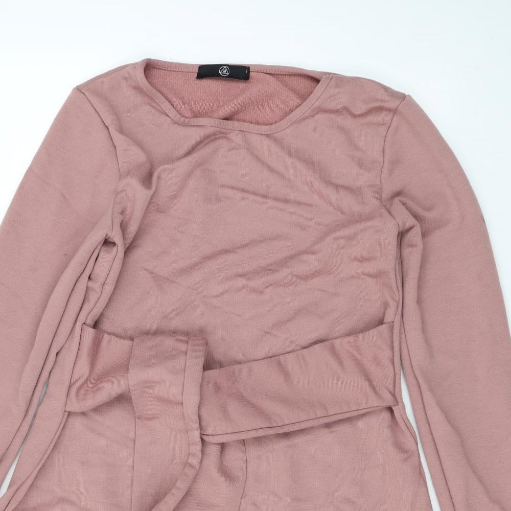 Missguided Womens Pink Polyester Jumper Dress Size 8 Round Neck Pullover