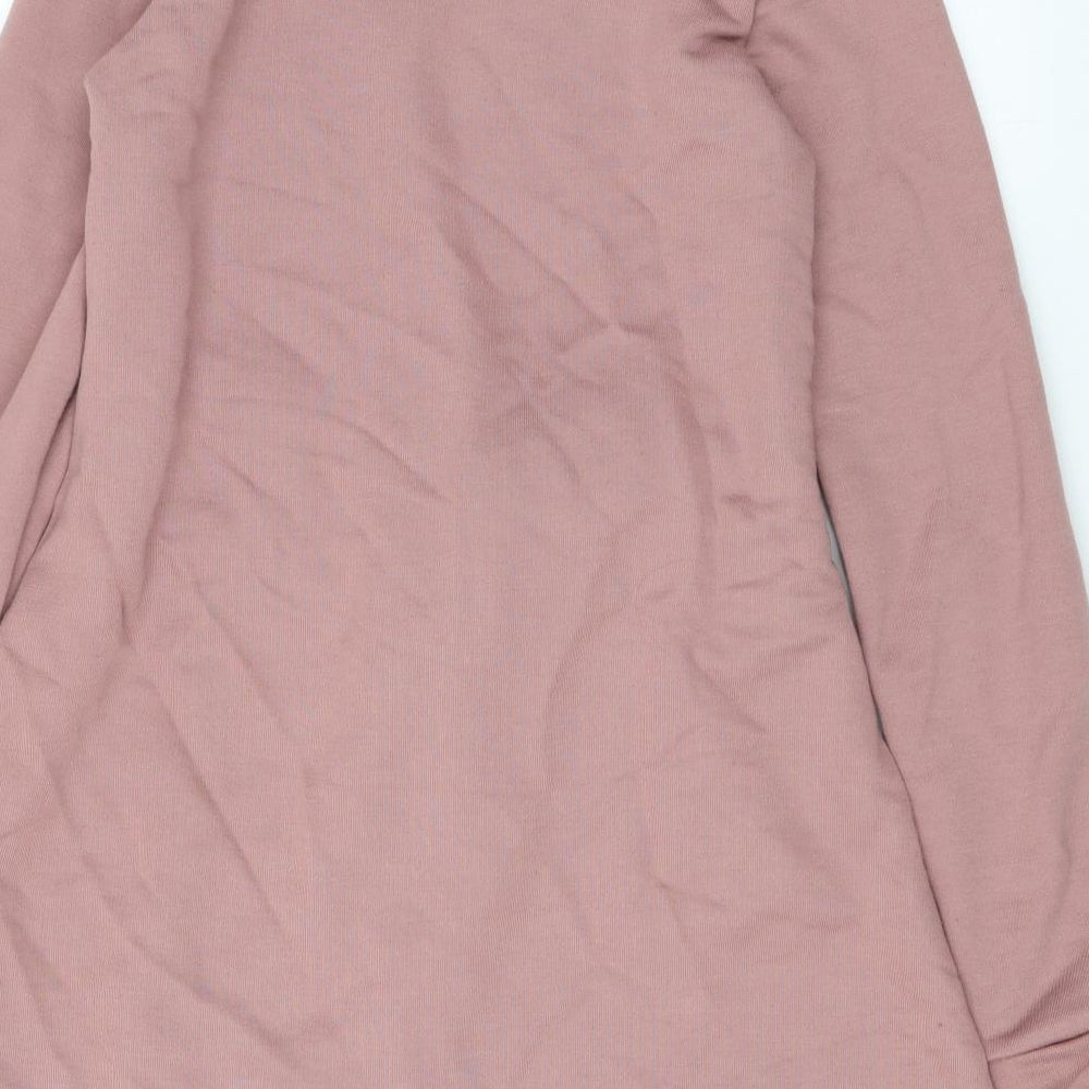 Missguided Womens Pink Polyester Jumper Dress Size 8 Round Neck Pullover