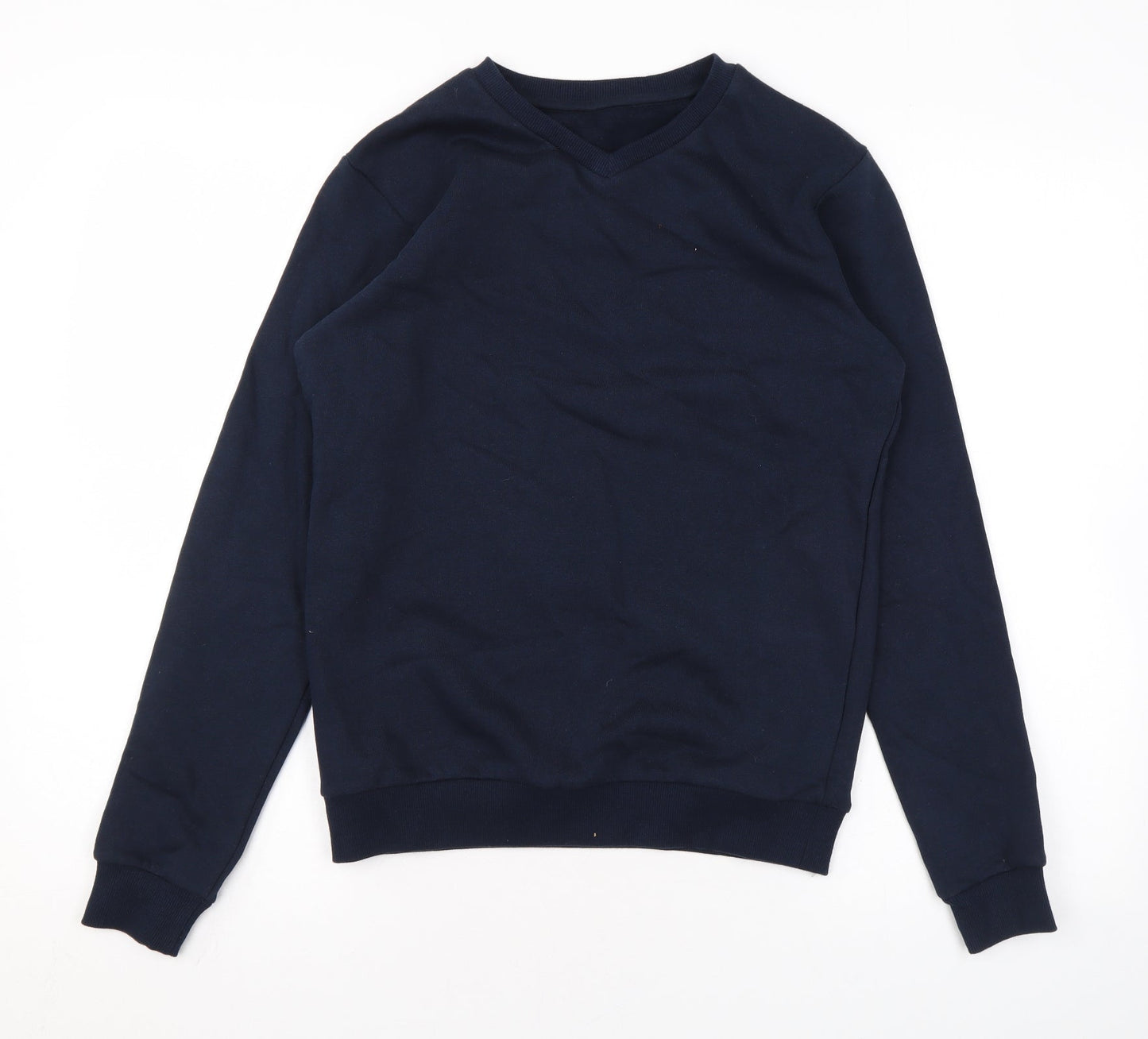 Marks and Spencer Boys Blue Cotton Pullover Sweatshirt Size 12-13 Years Pullover