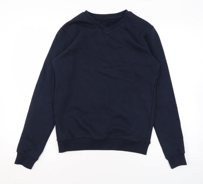 Marks and Spencer Boys Blue Cotton Pullover Sweatshirt Size 12-13 Years Pullover