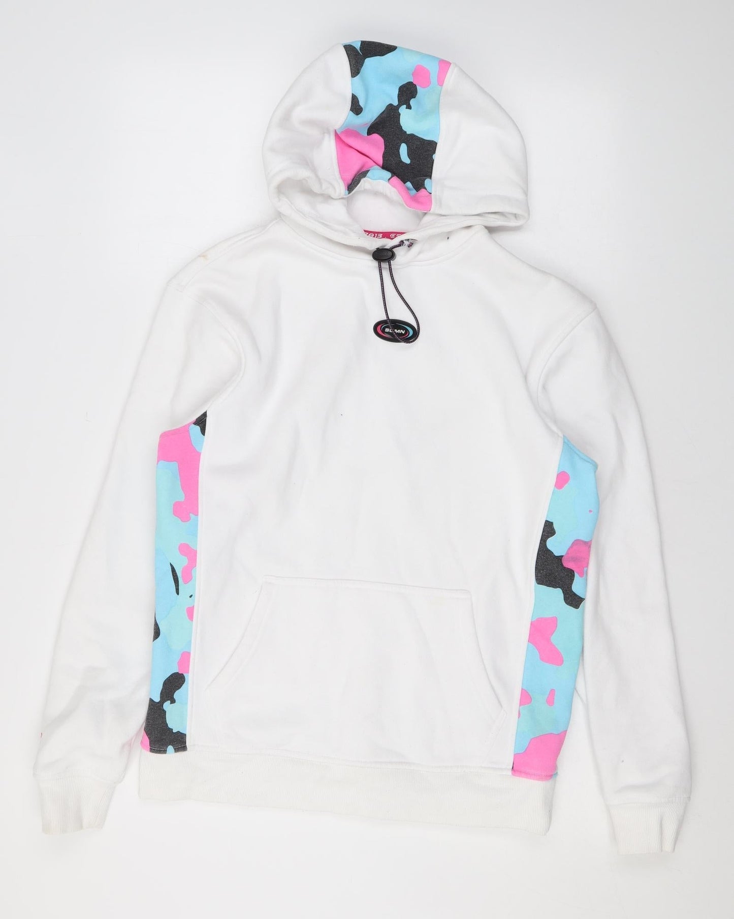 Somn Womens White Camouflage Cotton Pullover Hoodie Size XS Pullover