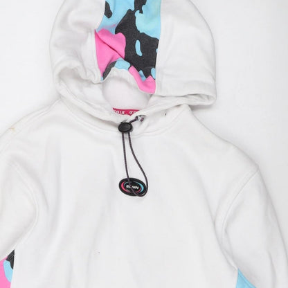 Somn Womens White Camouflage Cotton Pullover Hoodie Size XS Pullover
