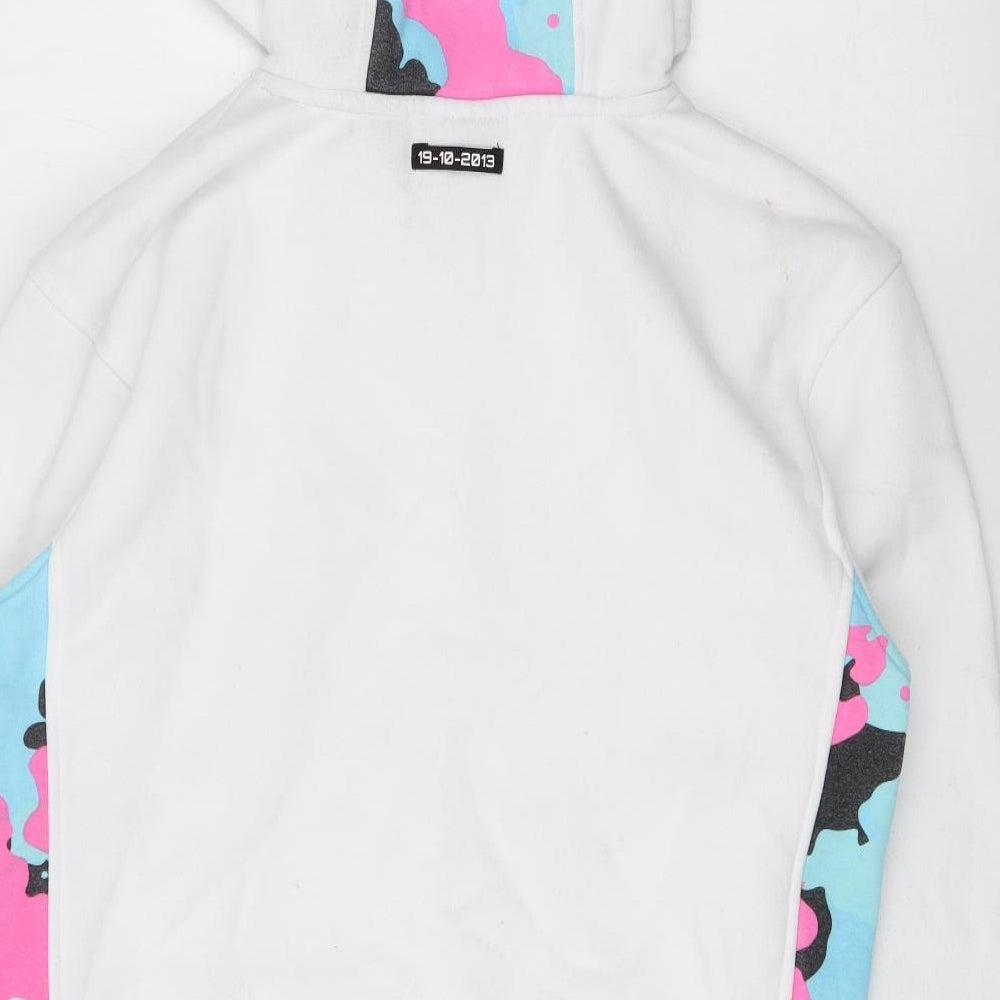 Somn Womens White Camouflage Cotton Pullover Hoodie Size XS Pullover