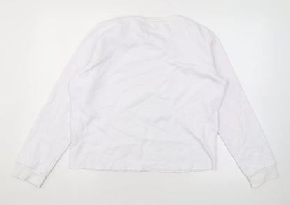 Stranger Things Womens White Cotton Pullover Sweatshirt Size M Pullover - Logo