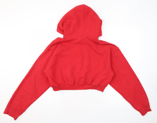 Gildan Womens Red Cotton Pullover Hoodie Size M Pullover - Cropped
