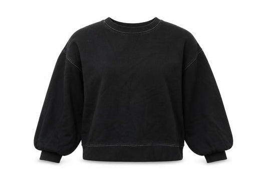 Front view of Missguided women’s black polyester pullover sweatshirt, size UK 8, pullover