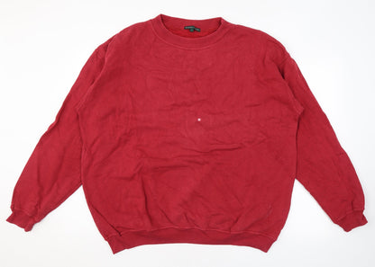 Mens UK Size L Racing Green Red Pullover Sweatshirt