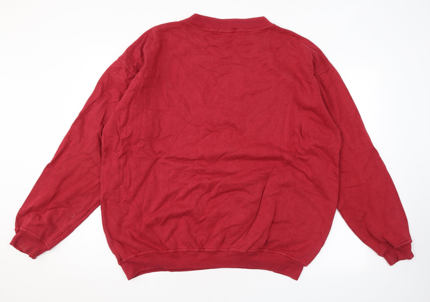 Mens UK Size L Racing Green Red Pullover Sweatshirt