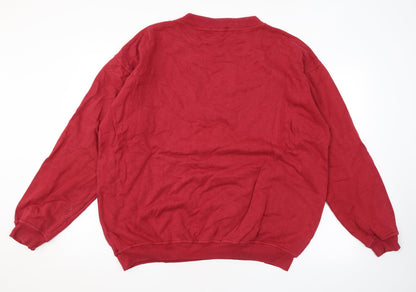 Mens UK Size L Racing Green Red Pullover Sweatshirt
