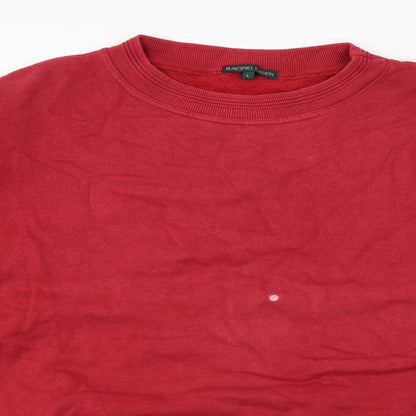 Mens UK Size L Racing Green Red Pullover Sweatshirt