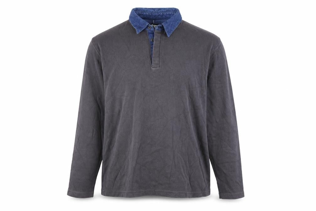 Vintage Mens Grey Cotton Polo Size XL Collared Button