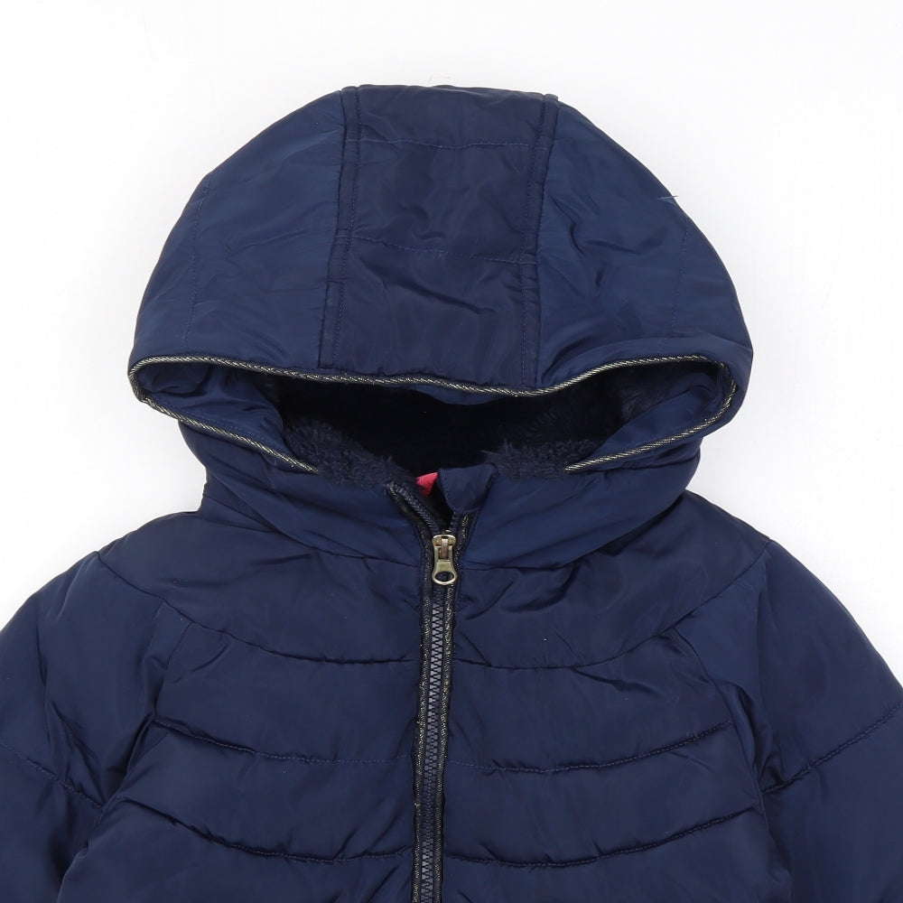 Cyrillus Girls Blue Rain Coat Coat Size 6 Years Zip