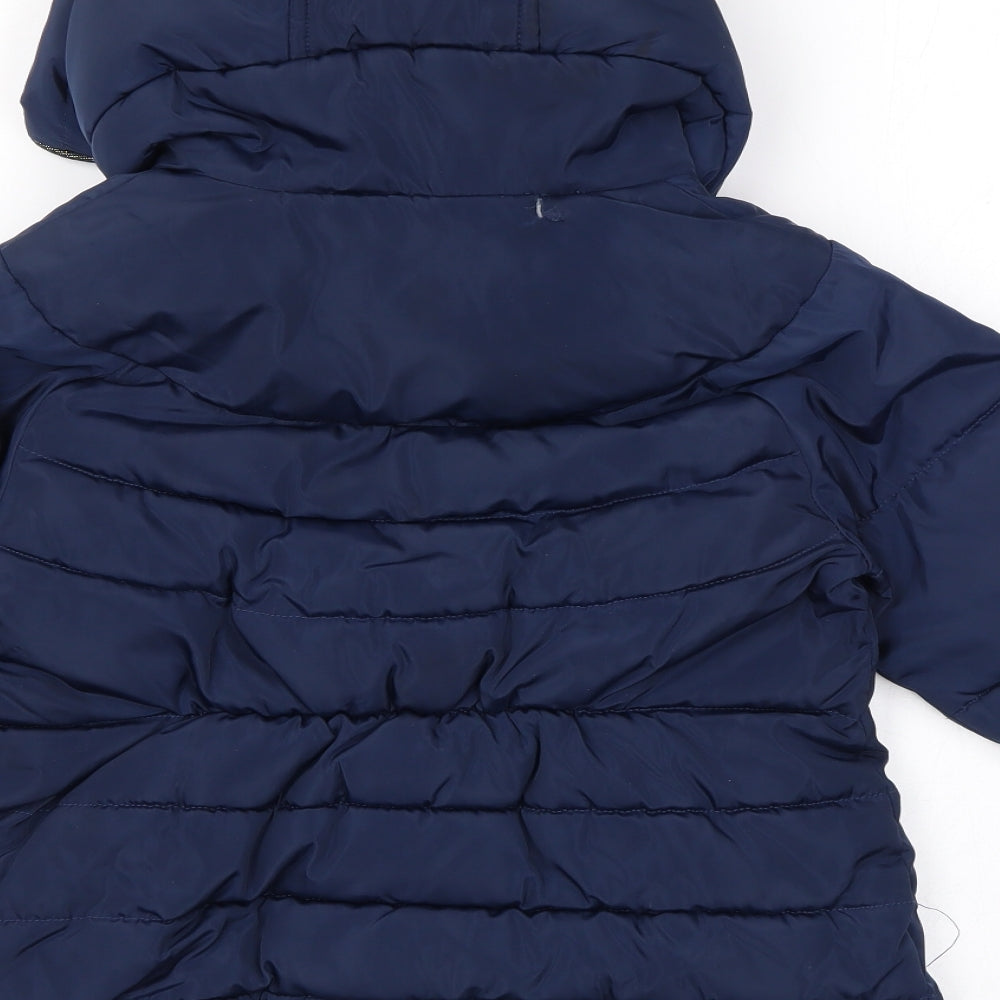 Cyrillus Girls Blue Rain Coat Coat Size 6 Years Zip