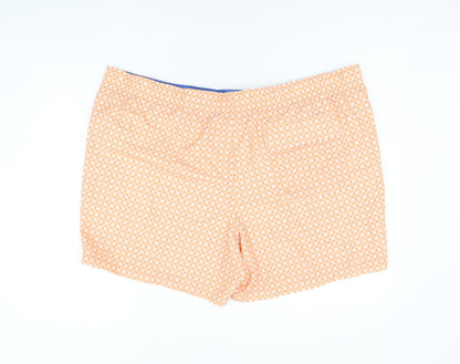 Marks and Spencer Mens Orange Geometric Polyester Bermuda Shorts Size 3XL Regular Drawstring - Swim Shorts