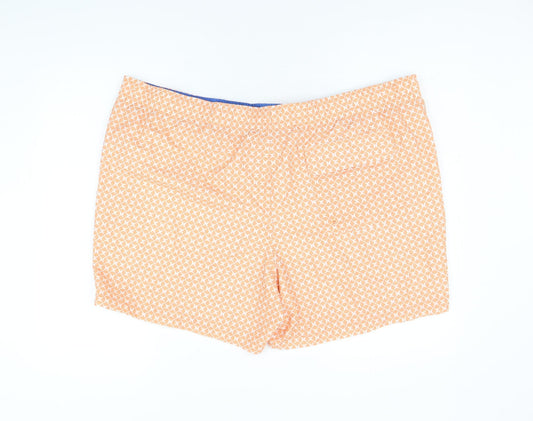 Marks and Spencer Mens Orange Geometric Polyester Bermuda Shorts Size 3XL Regular Drawstring - Swim Shorts