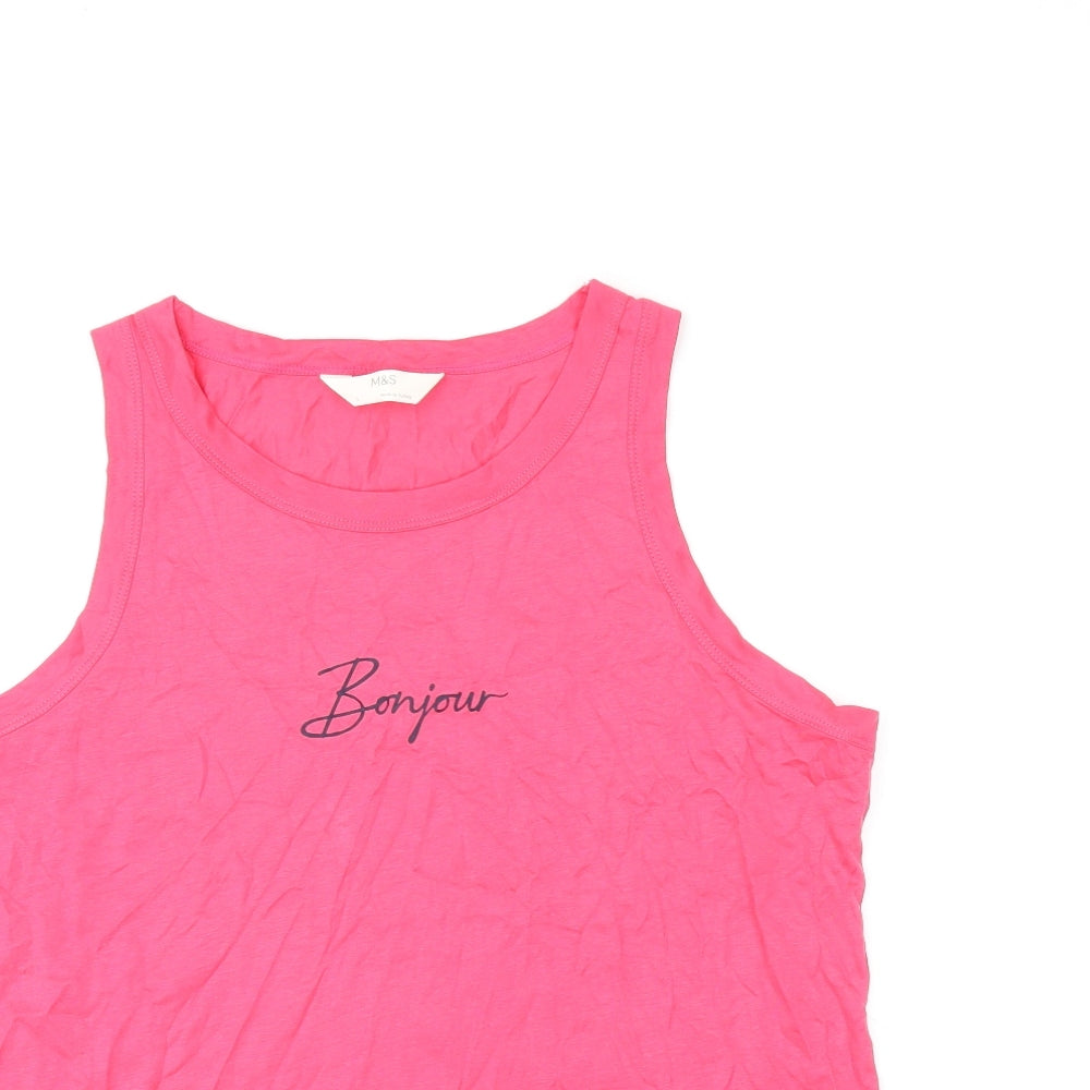 Womens UK Size L Marks and Spencer Pink Basic Tank