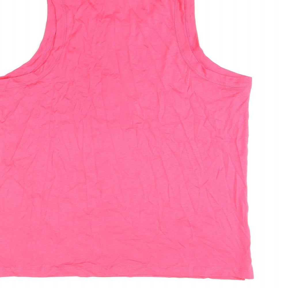 Womens UK Size L Marks and Spencer Pink Basic Tank