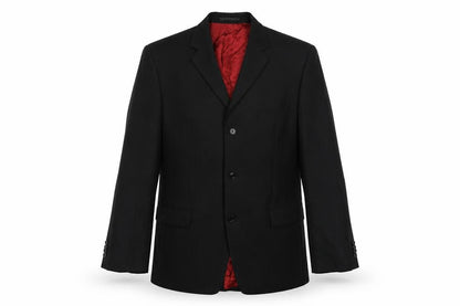 Lino Verra Mens Black Striped Polyester Jacket Suit Jacket Size 46 Regular