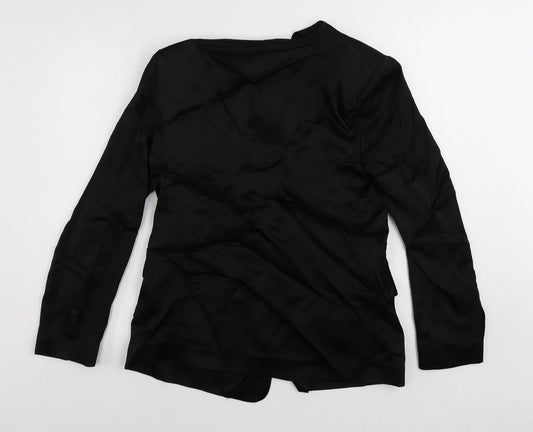 Zara Womens Black Jacket Blazer Size L Button