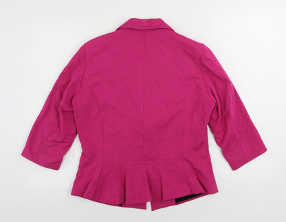 Ariana Womens Pink Jacket Blazer Size 14 Button